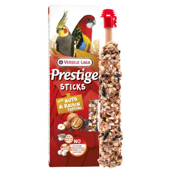 Versele-Laga Prestige Sticks Big Parakeet Nuts & Raisin Topping 140g