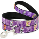 Buckle-Down Frozen Snowflake Poses Purple - Collar/Leash - Pisces Pet Emporium