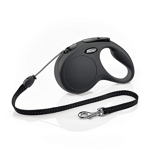 Flexi Classic Black Retractable Leash - Cord - Pisces Pet Emporium