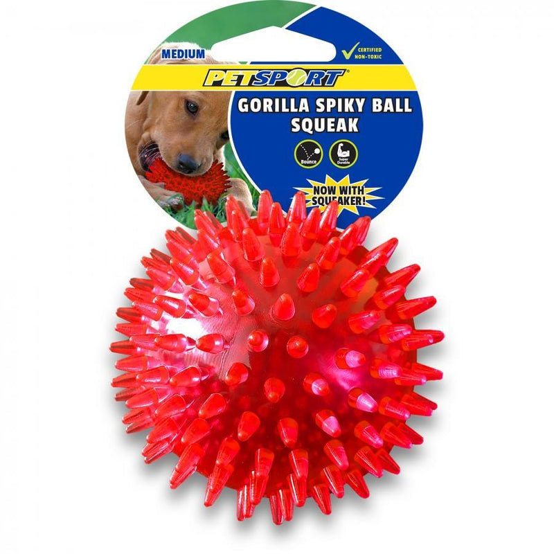Petsport Gorilla Spiky Ball Squeak 2.8" - Pisces Pet Emporium