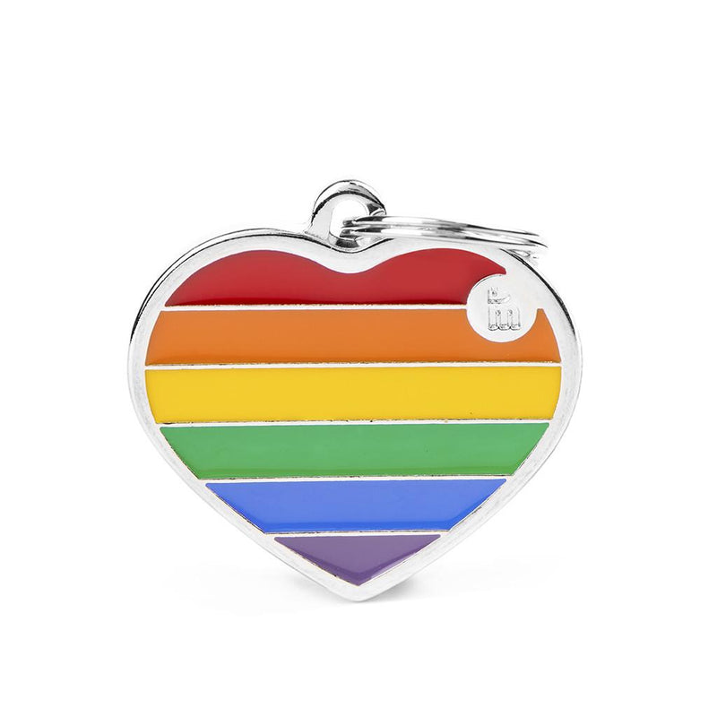 My Family Rainbow Heart Engravable ID Dog Tag | Pisces