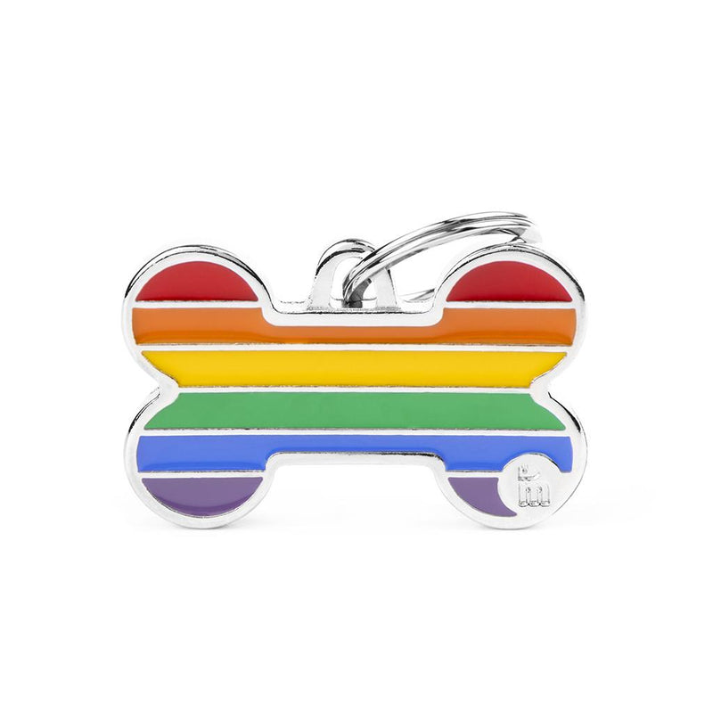 My Family Rainbow Bone Engravable ID Dog Tag | Pisces