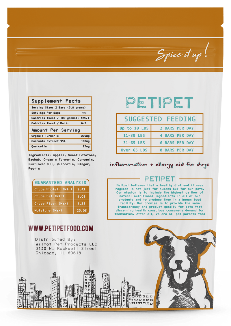 Petipet Turmeric Bars -  Allergy Treats | Pisces