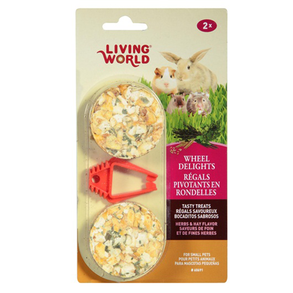 Living World Wheel Delights 2 Pack - Herbs & Hay - Pisces Pet Emporium