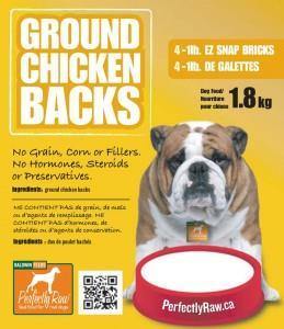 Perfectly Raw Ground Chicken Backs - 4x1lb EZ Snap Bricks - Pisces Pet Emporium