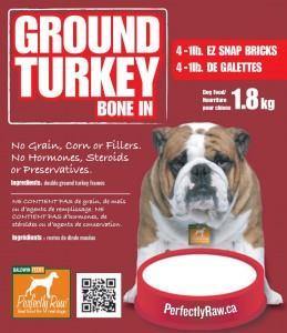 Perfectly Raw Ground Turkey - 4x1lb EZ Snap Bricks - Pisces Pet Emporium