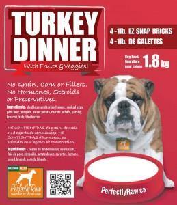 Perfectly Raw Turkey Dinner - 4x1lb EZ Snap Bricks - Pisces Pet Emporium