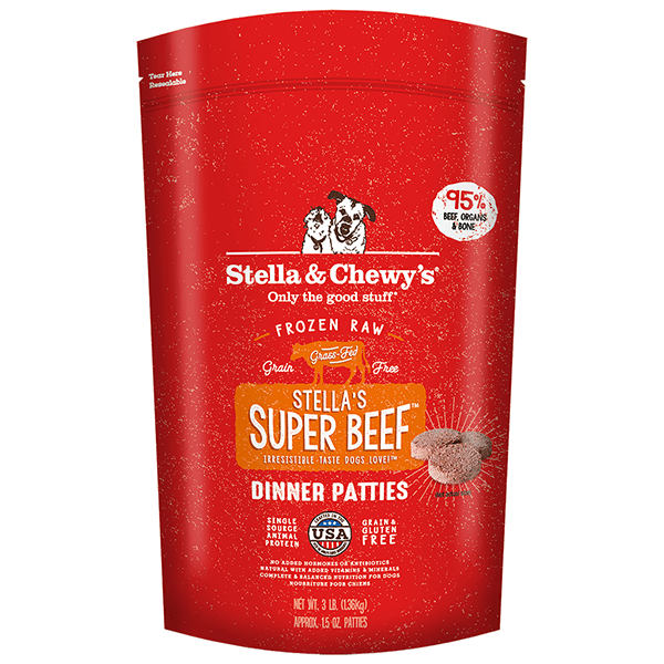 Stella & Chewy's Super Beef Frozen Raw Dinner Patties - 1.36 kg - Pisces Pet Emporium