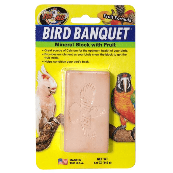 Zoo Med Bird Banquet Mineral Block with Fruit - Large - Pisces Pet Emporium