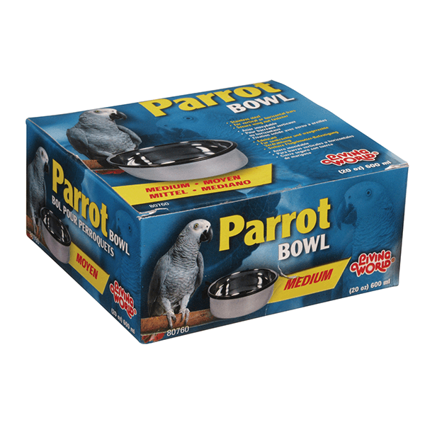 Living World Stainless Steel Parrot Bowl - Pisces Pet Emporium