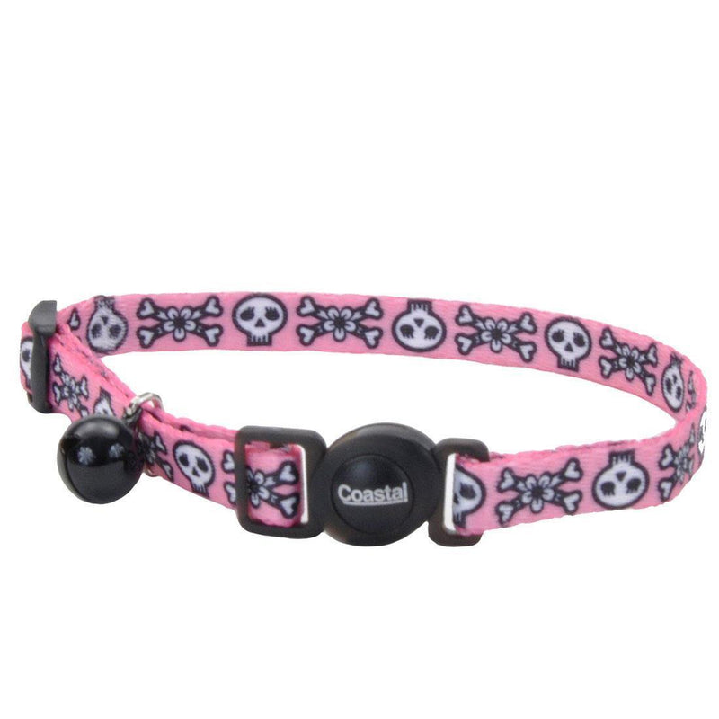 Safe Cat Breakaway Collar - Skulls Pink - Pisces Pet Emporium
