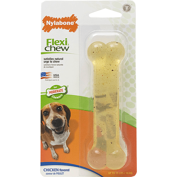 Nylabone Moderate Chew Flexi Chew Chicken Flavour - Wolf - Pisces Pet Emporium