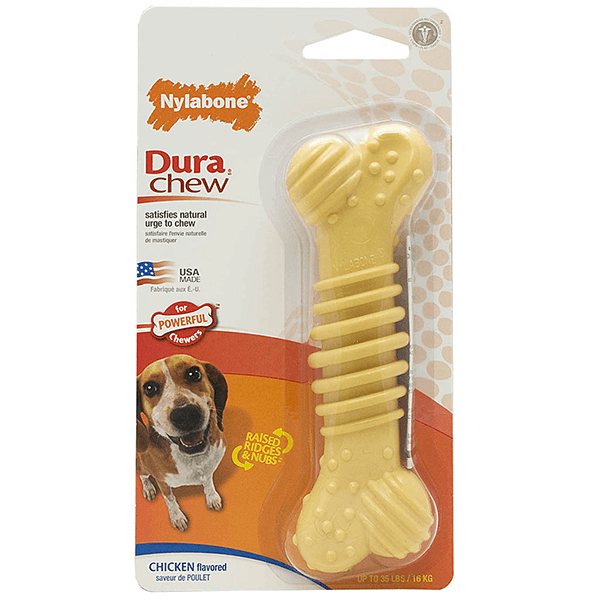 Nylabone Dura Chew Textured Bone Chicken Flavour - Wolf - Pisces Pet Emporium