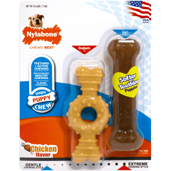 Nylabone Twin Pack Petite Ring & Chew Toy - Pisces Pet Emporium