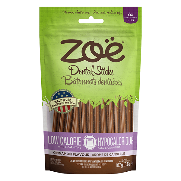 Zoe Low Calorie Dental Sticks Cinnamon Flavour - Large - Pisces Pet Emporium
