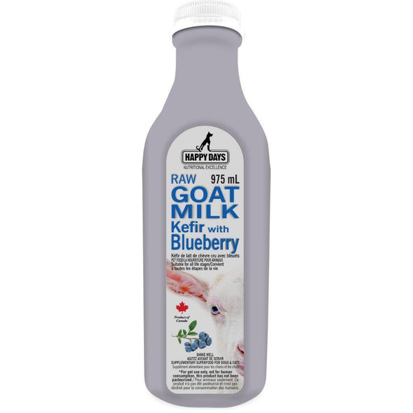 Happy Days Dairy - Raw Goat & Blueberry Kefir Milk 975ml - Pisces Pet Emporium