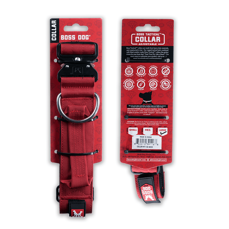 Boss Dog Tactical Collar - Red - Pisces Pet Emporium