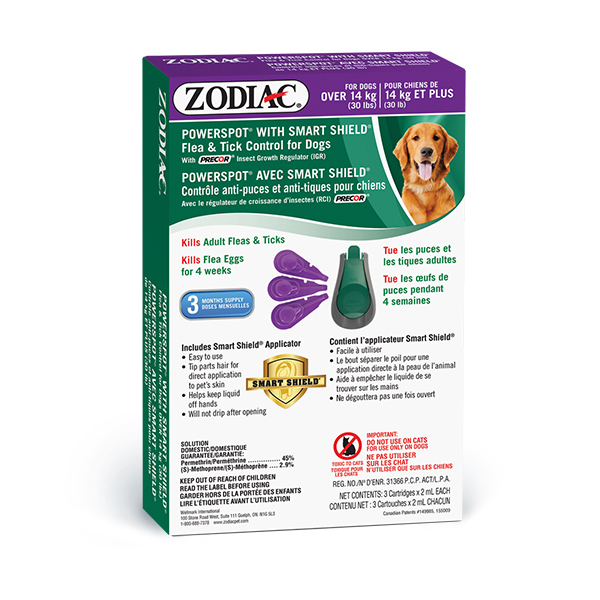 Zodiac Powerspot with SmartShield Flea & Tick Control - Dogs Over 30 lbs - Pisces Pet Emporium
