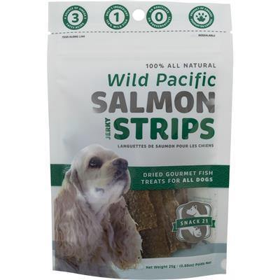 Snack 21 Wild Pacific Salmon Jerky Strips - 25 g - Pisces Pet Emporium