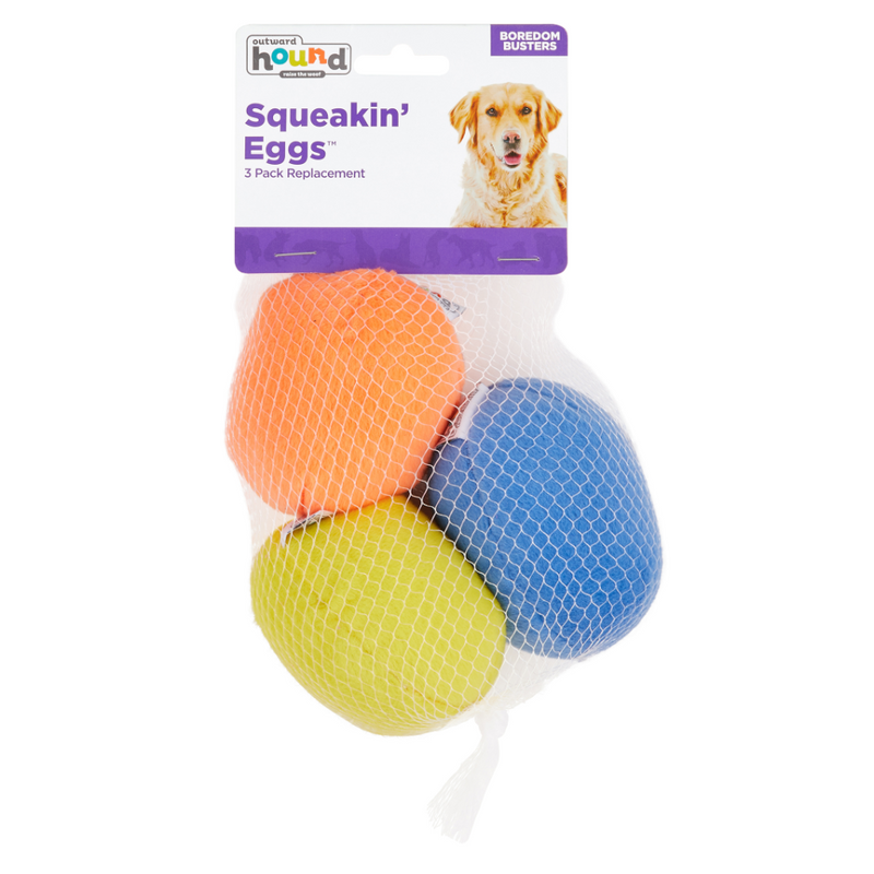 Outward Hound Squeakin' Eggs 3-Pack Dog Toys | Pisces