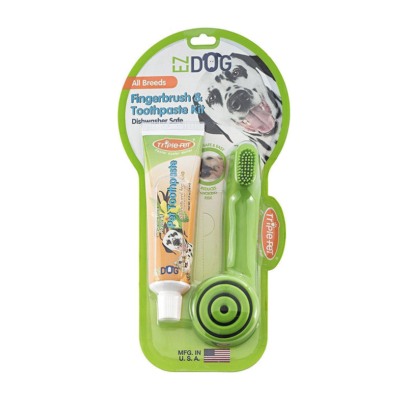 Triple Pet EZ Dog Fingerbrush & Toothpaste Kit - Pisces Pet Emporium
