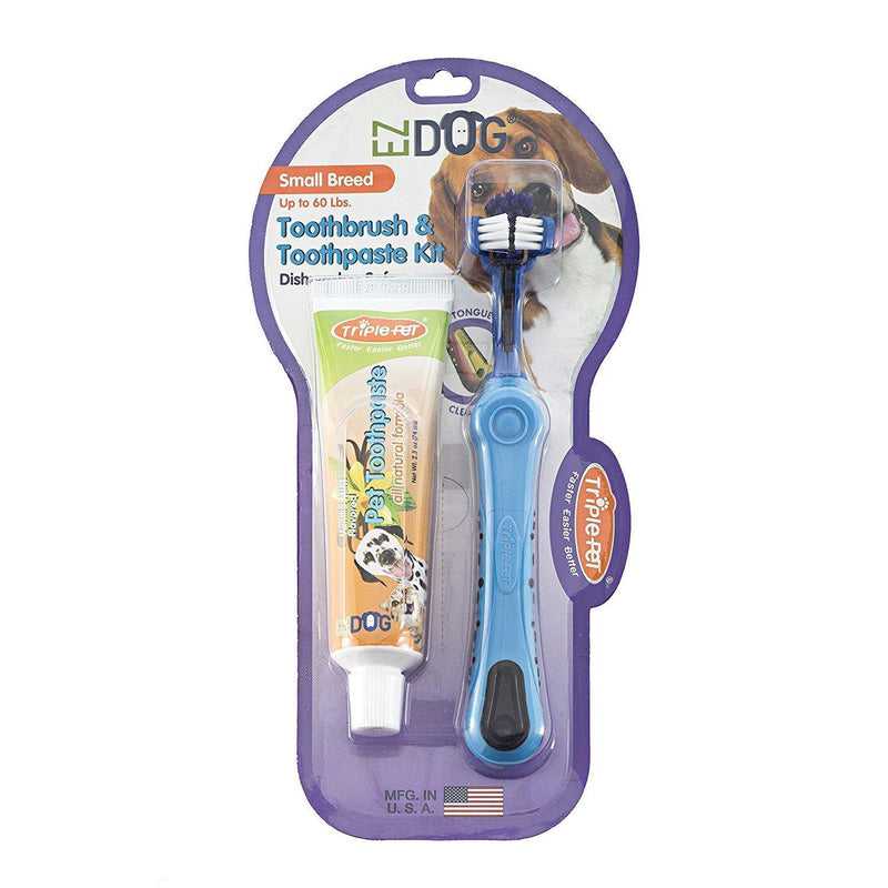 Triple Pet EZ Dog Toothbrush & Toothpaste Kit Small Breed - Pisces Pet Emporium