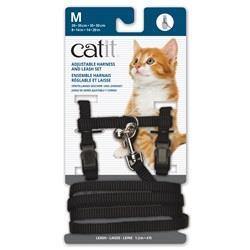Catit Adjustable Harness & Lead Set - Black - Pisces Pet Emporium
