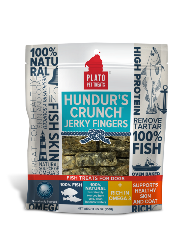 Plato Pet Treats - Hundur's Crunch Jerky Fingers 3.5oz - Pisces Pet Emporium