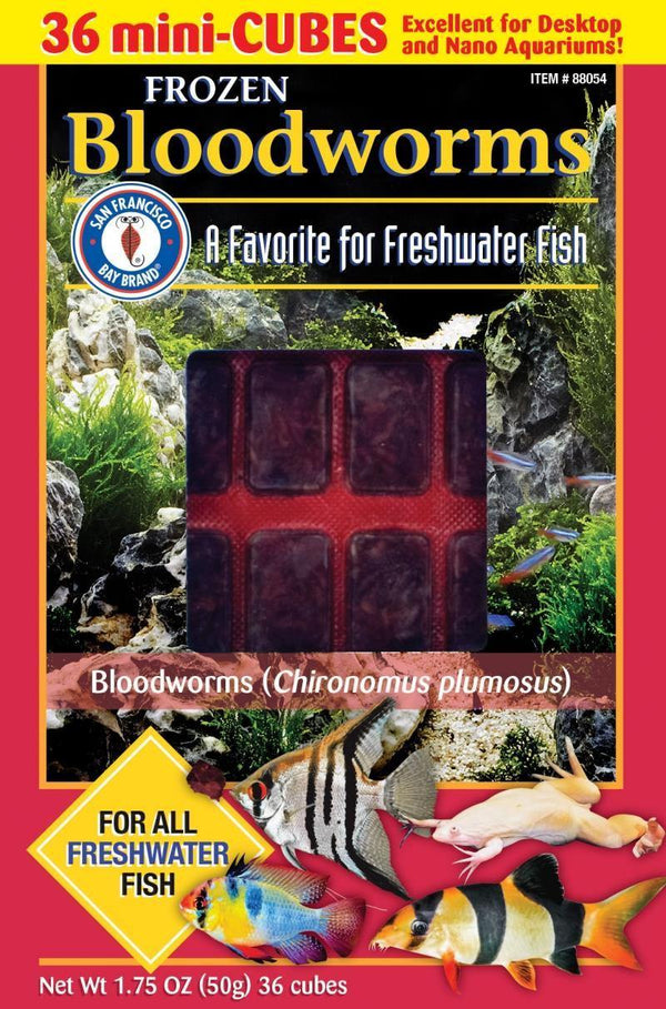 San Fransisco Bay Blood Worm Mini Cubes 1.75oz - Pisces Pet Emporium