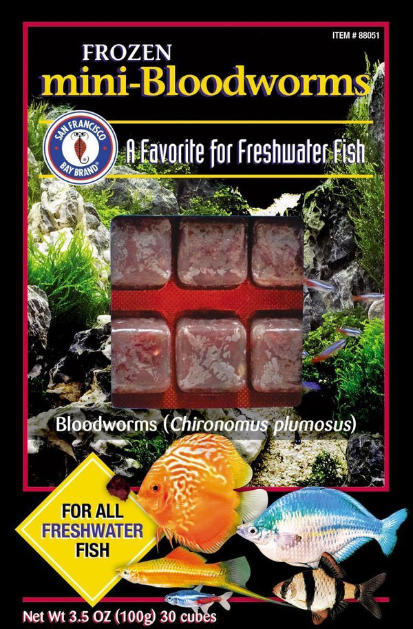 San Fransisco Bay Mini Bloodworm Cubes 3.5oz - Pisces Pet Emporium