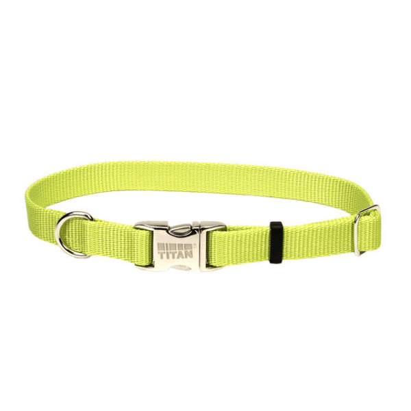 Coastal Pet Lime Adjustable Collar with Titan Buckle - Available in 3 Sizes - Pisces Pet Emporium