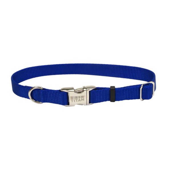 Coastal Pet Blue Adjustable Collar with Titan Buckle - Available in 3 Sizes - Pisces Pet Emporium