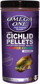 Omega One Cichlid Super Color Large Sinking Pellets 231g - Pisces Pet Emporium