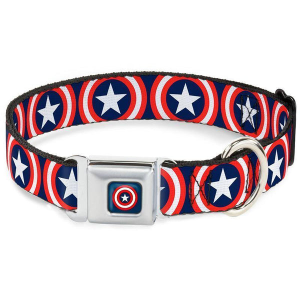Buckle-Down Captain America Shield - Collar/Leash - Pisces Pet Emporium