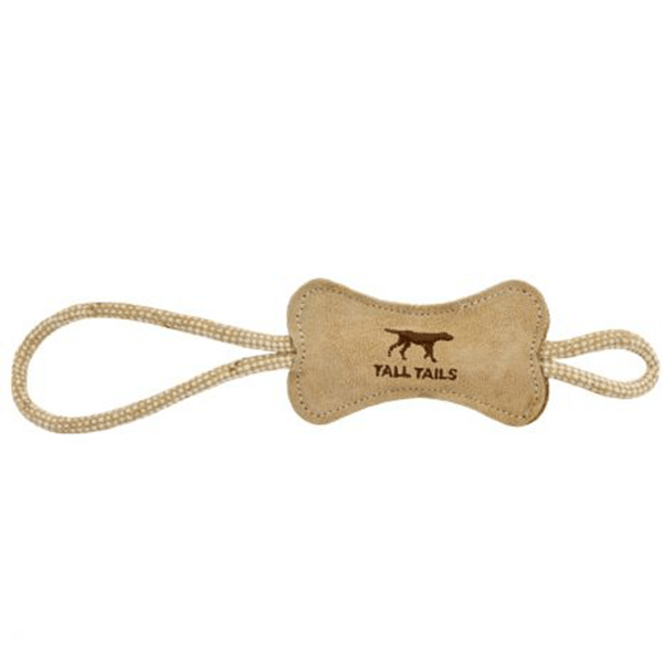 Tall Tails X-Small Leather Bone Tug - Pisces Pet Emporium