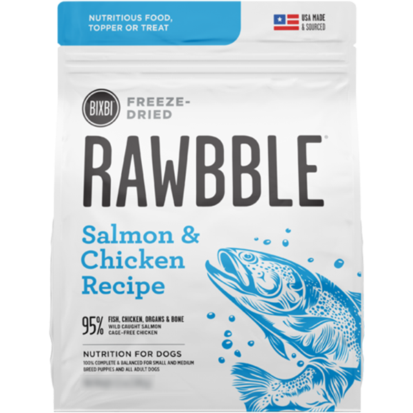 Bixbi Rawbble Freeze Dried Food Salmon & Chicken Recipe - 128g - Pisces Pet Emporium