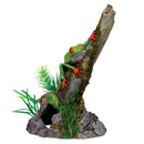 Underwater Treasures Tree Frog on Stump - Pisces Pet Emporium