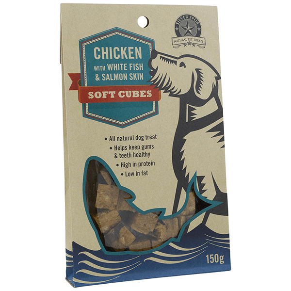 Silver Spur Chicken with White Fish & Salmon Skin Soft Cubes - Pisces Pet Emporium