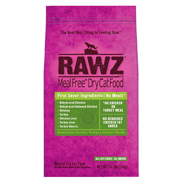 Rawz Dehydrated Chicken, Turkey & Chicken Recipe Cat Food - 1.5Kg - Pisces Pet Emporium