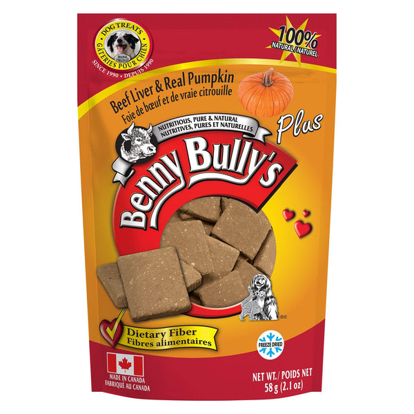 Benny Bullys FD Beef Liver Plus Pumpkin 58g - Pisces Pet Emporium