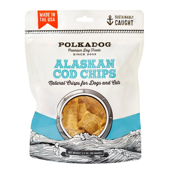 PolkaDog Alaskan Cod Chips 3.5oz - Pisces Pet Emporium