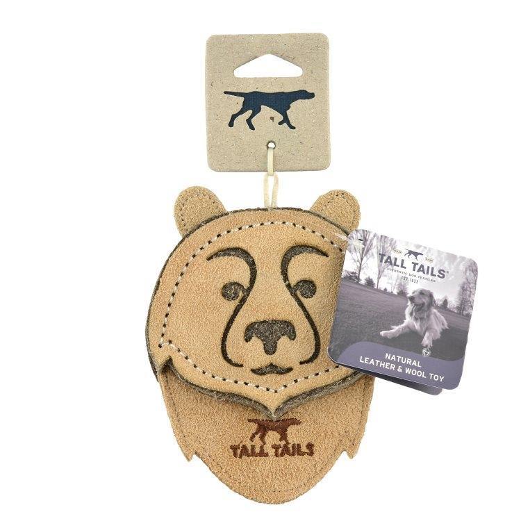 Tall Tails Leather Dog Toy - Bear - Pisces Pet Emporium