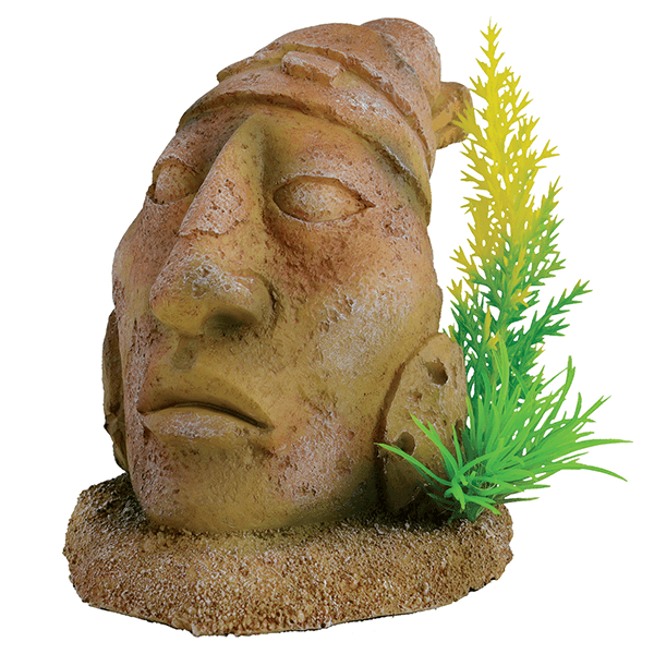 Underwater Treasures Ancient Stone Head Statue - Pisces Pet Emporium