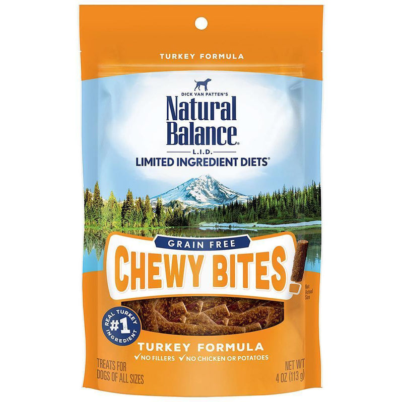 Natural Balance Grain Free Chewy Bites Turkey- 4oz - Pisces Pet Emporium