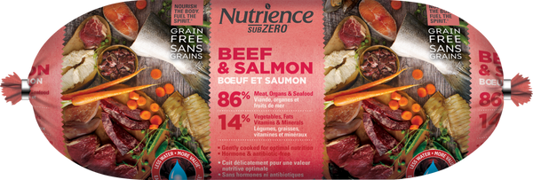 Nutrience Subzero Frozen Beef & Salmon Roll 680g - Pisces Pet Emporium