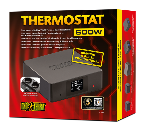 Exo Terra Thermostat w/ Dual Receptacles - 600W - Pisces Pet Emporium