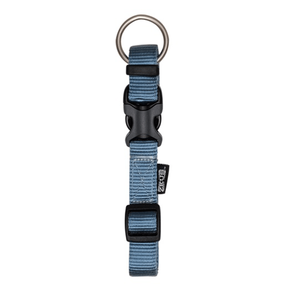 Zeus Denim Blue Adjustable Nylon Collar - Available in 4 Sizes - Pisces Pet Emporium