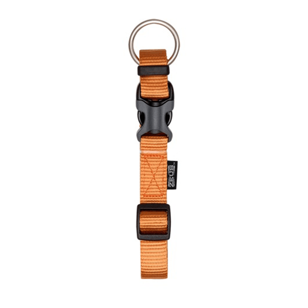Zeus Tangerine Adjustable Nylon Collar - Available in 4 Sizes - Pisces Pet Emporium
