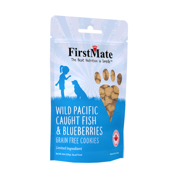 FirstMate Dog LID GF Fish & Blueberries Cookies- 8oz - Pisces Pet Emporium