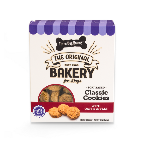 Three Dog Bakery - Apple Oatmeal Biscuits 368g - Pisces Pet Emporium